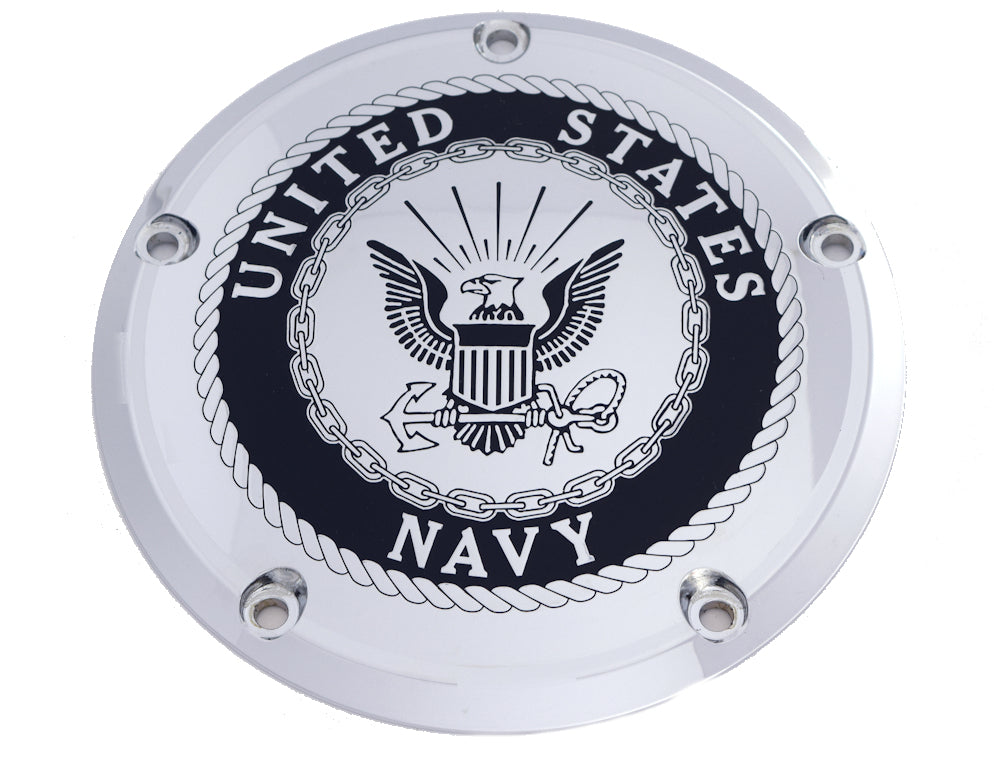 Navy Logo, Black & Chrome