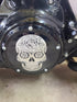 silver skull on a black air cover