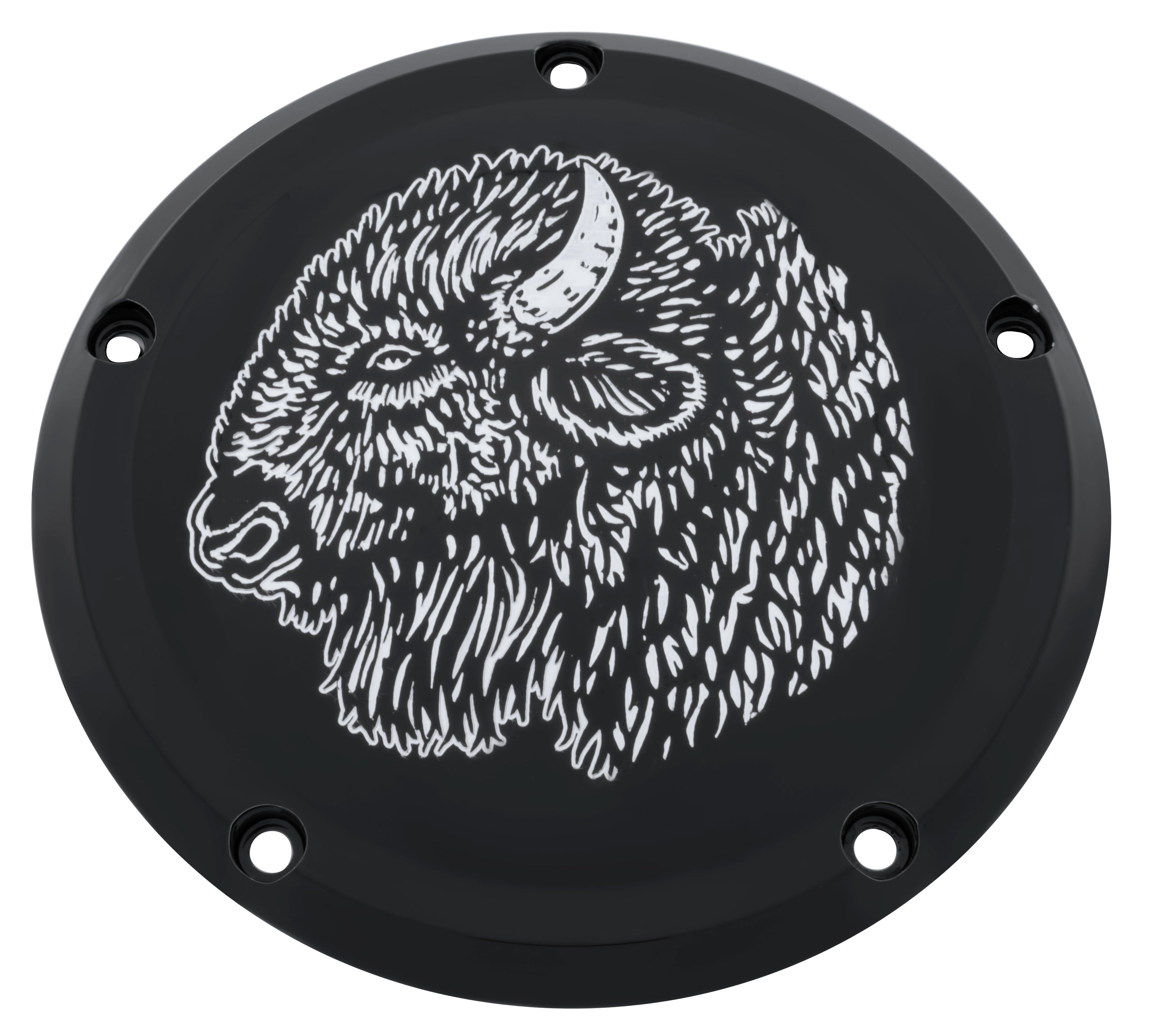 Buffalo Head 2019 & Later Black Gloss Softail Derby Cover