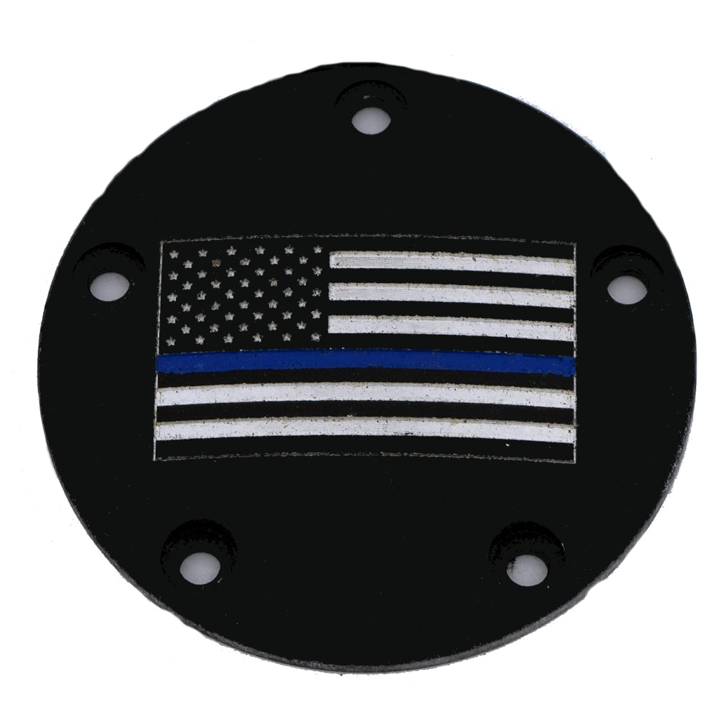 Blue Line Flag-04, Black Gloss TC Timer Cover