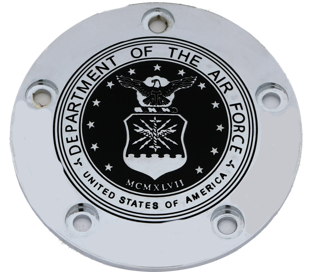 US Air Force Seal, Black & Chrome, TC Timer Cover