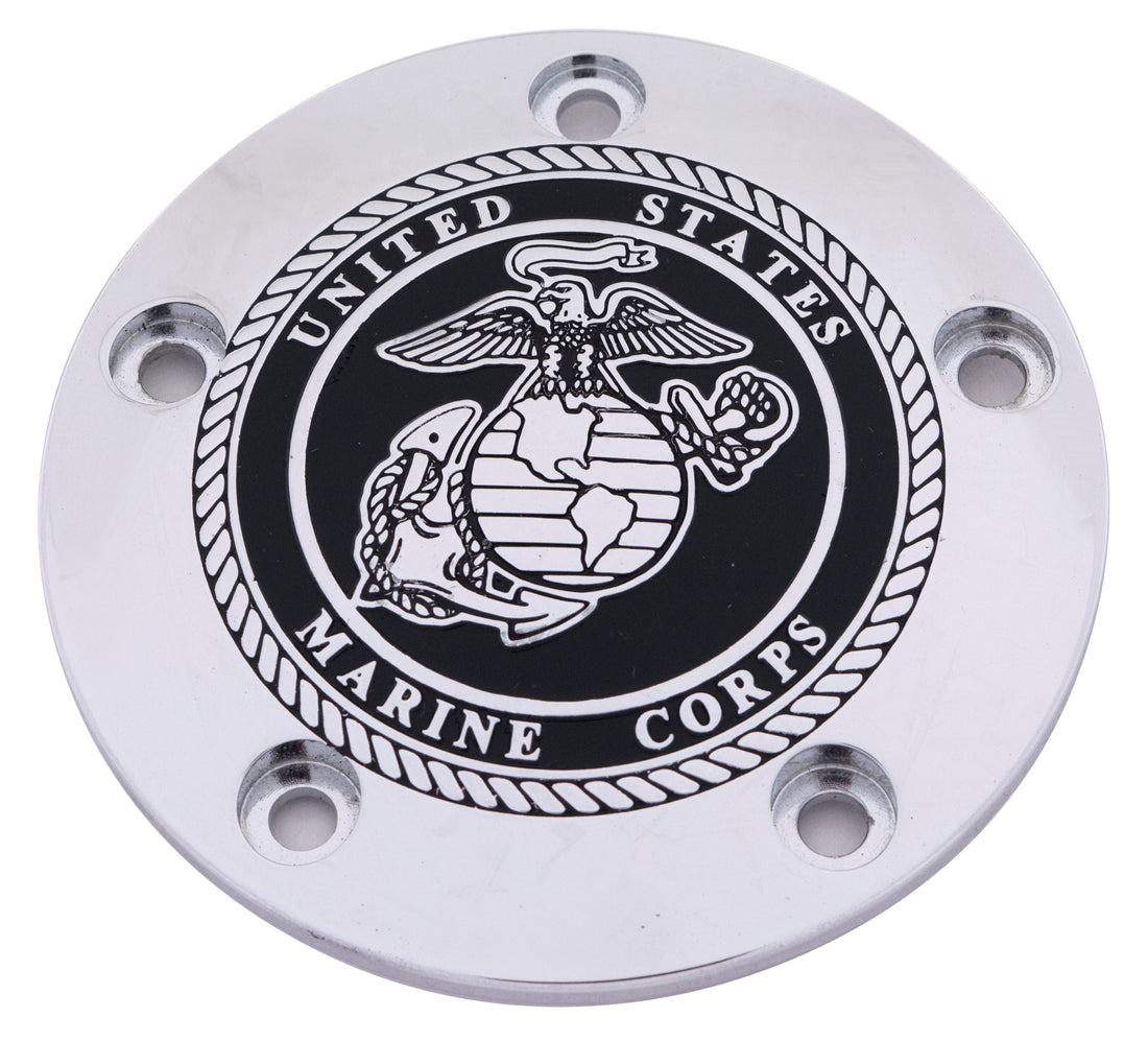 Black &amp; Chrome Marines Seal; TC Timer Cover