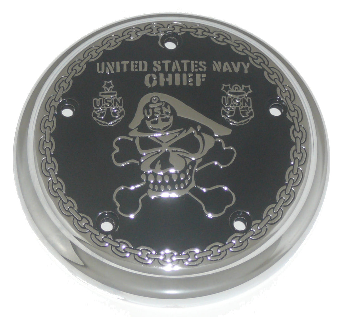Navy Chief - Skull &amp; Crossbones- TC Air Cleaner Cover
