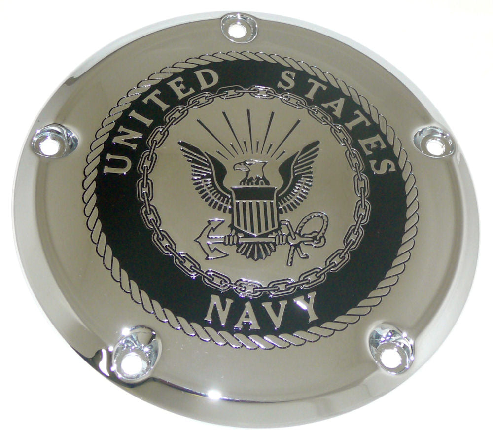 Navy Logo, Black &amp; Chrome