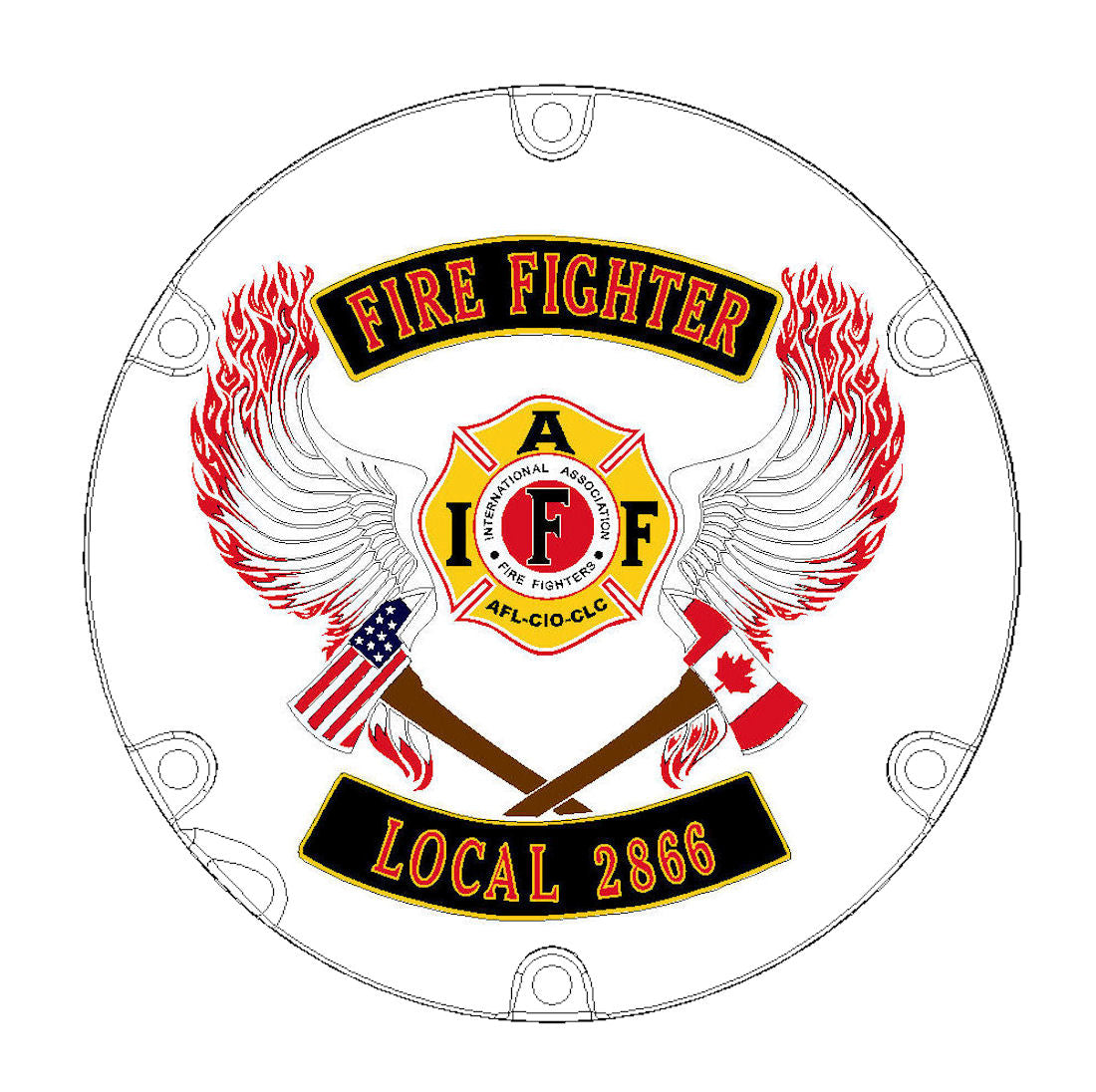 IAFF-MG logo with Local No. - Sportster Derby Cover