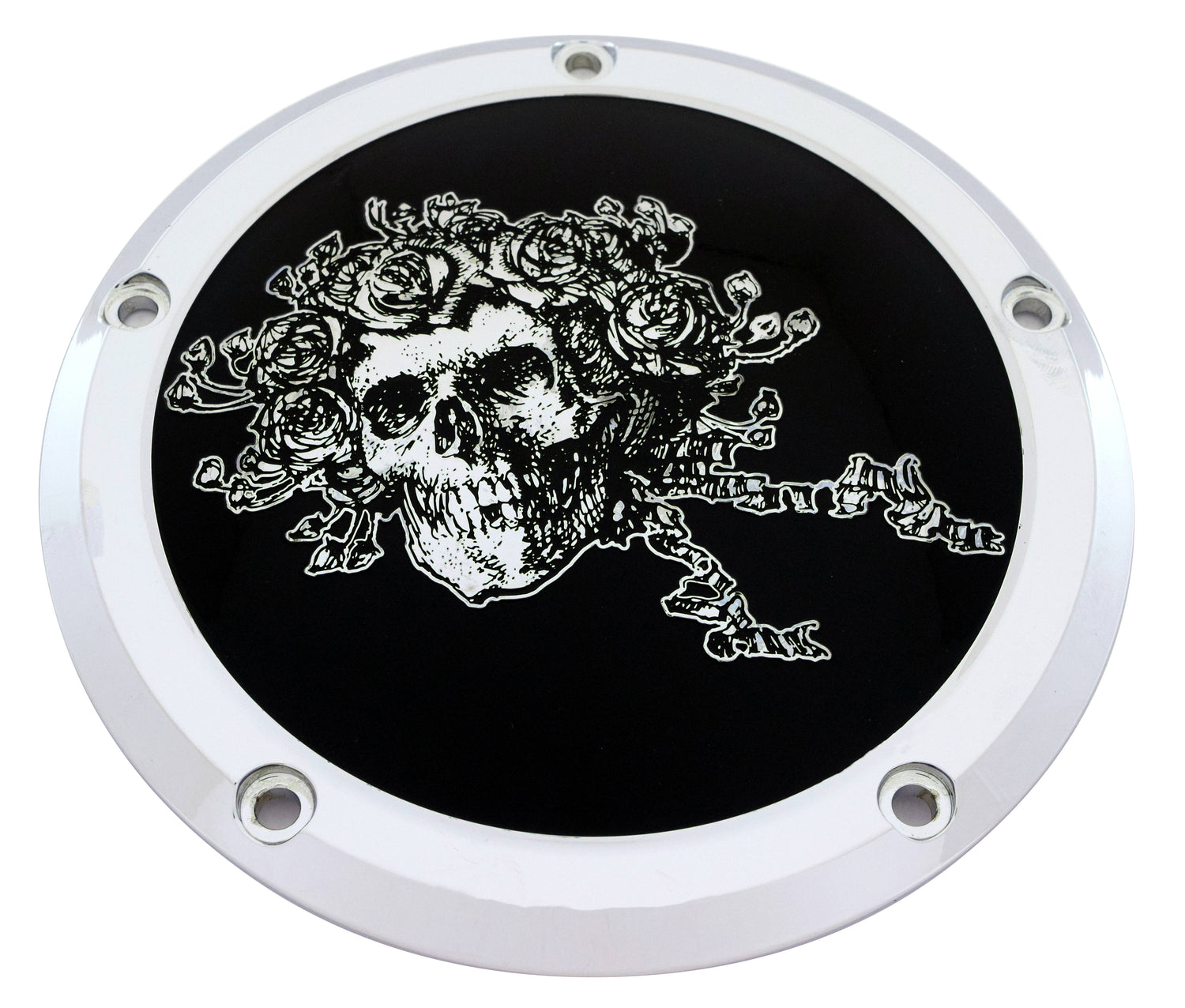 Skull &amp; Roses - Black and Chrome