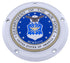 silver timing cover with Department of Air Force seal