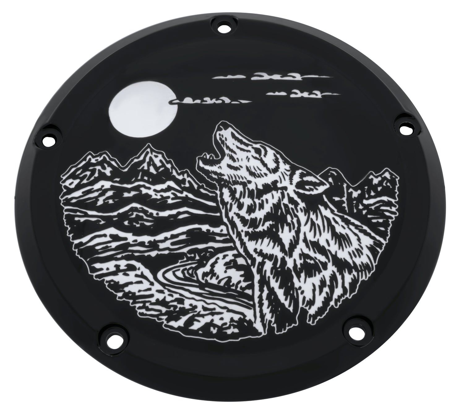 Wolf &amp; Mountain Range TC Derby Cover, 7 ¼ inches in diameter