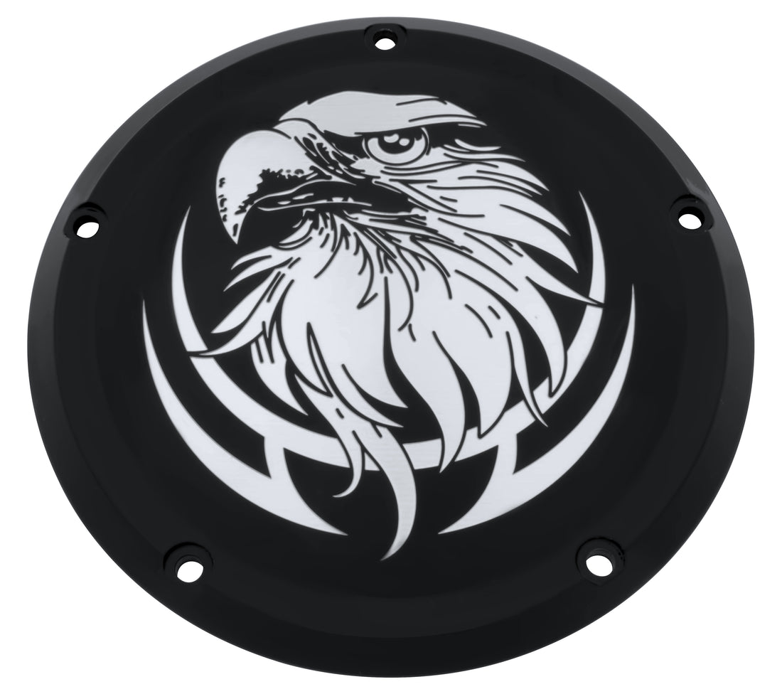 Tribal Eagle   Black Gloss TC Derby Cover, 7 ¼ inches in diameter