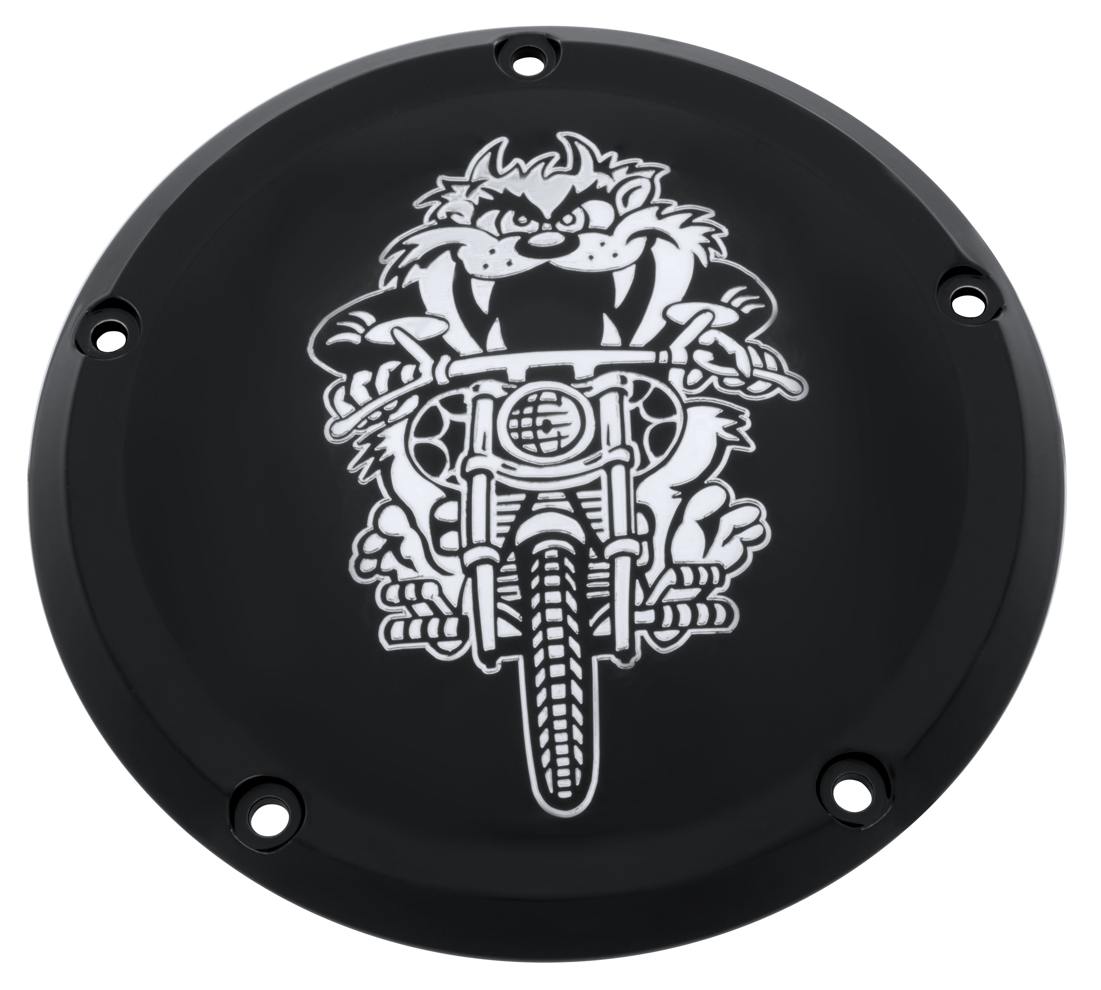 Tasmanian Devil    Black Gloss Derby Cover, 7 ¾ inches diameter