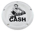 Silver timing cover with Johnny Cash design