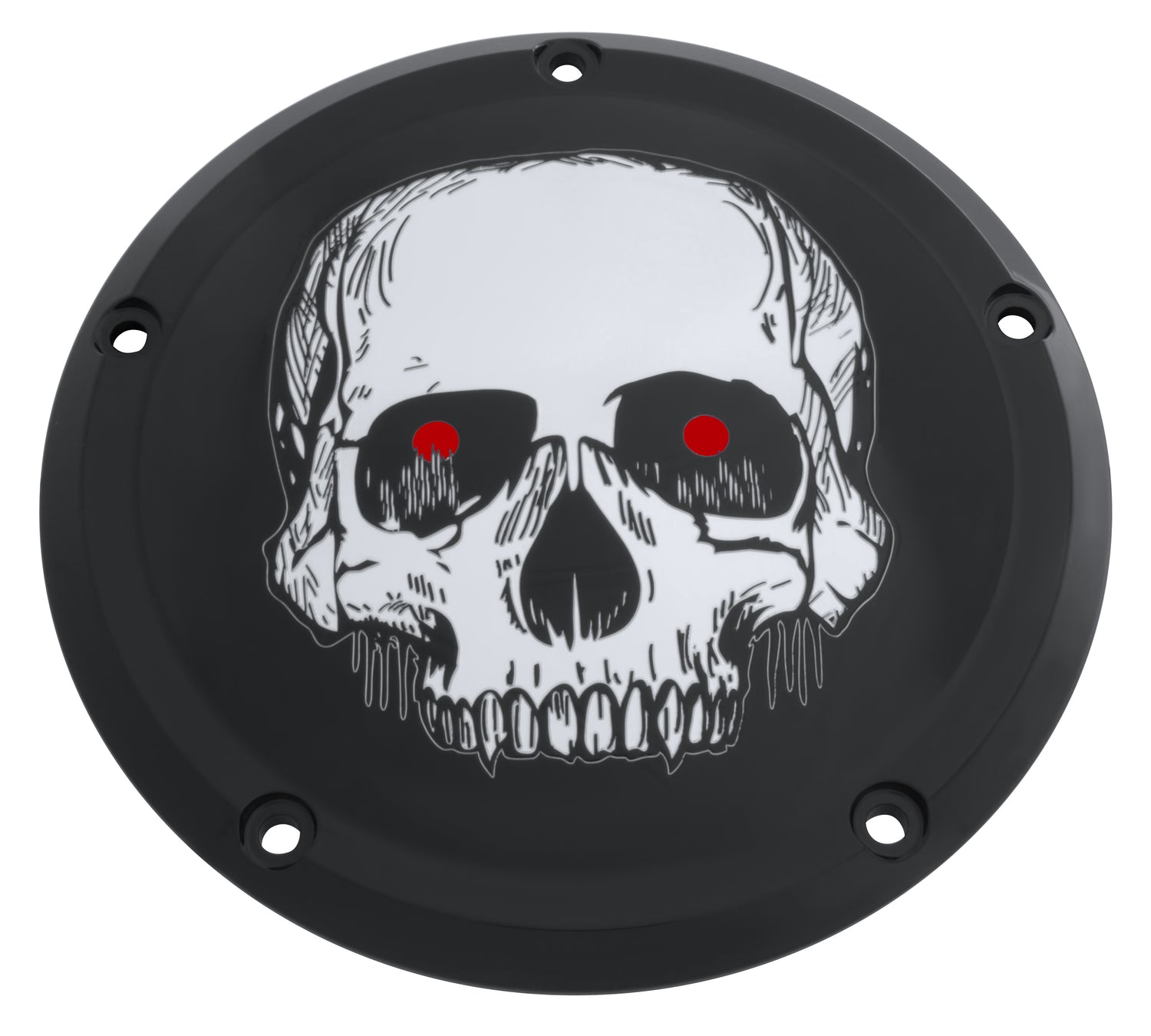 Skull with Red Eyes - Black Gloss 2019 &amp; Later Softail 8 Derby Cover