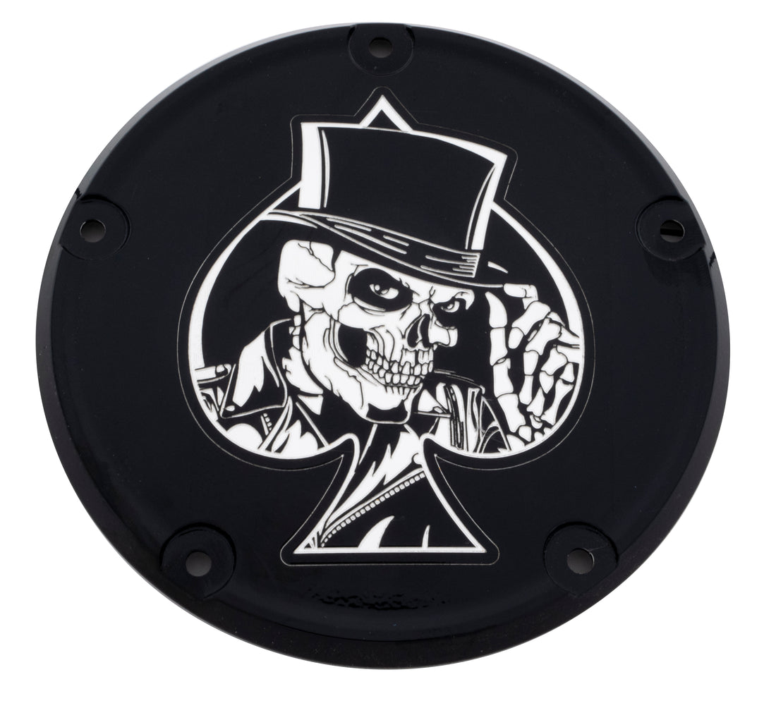 Ace of Spades Skull- Black Gloss Sport Glide Derby Cover