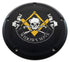 Widows Sons Skull, Square & Compass Derby Cover for Harley, showcasing Masonic pride and durability.