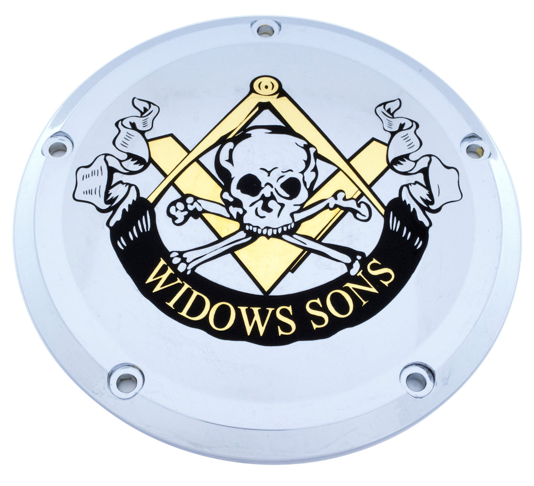 Widows Sons Skull, Square &amp; Compass Derby Cover, premium accessory for Harley