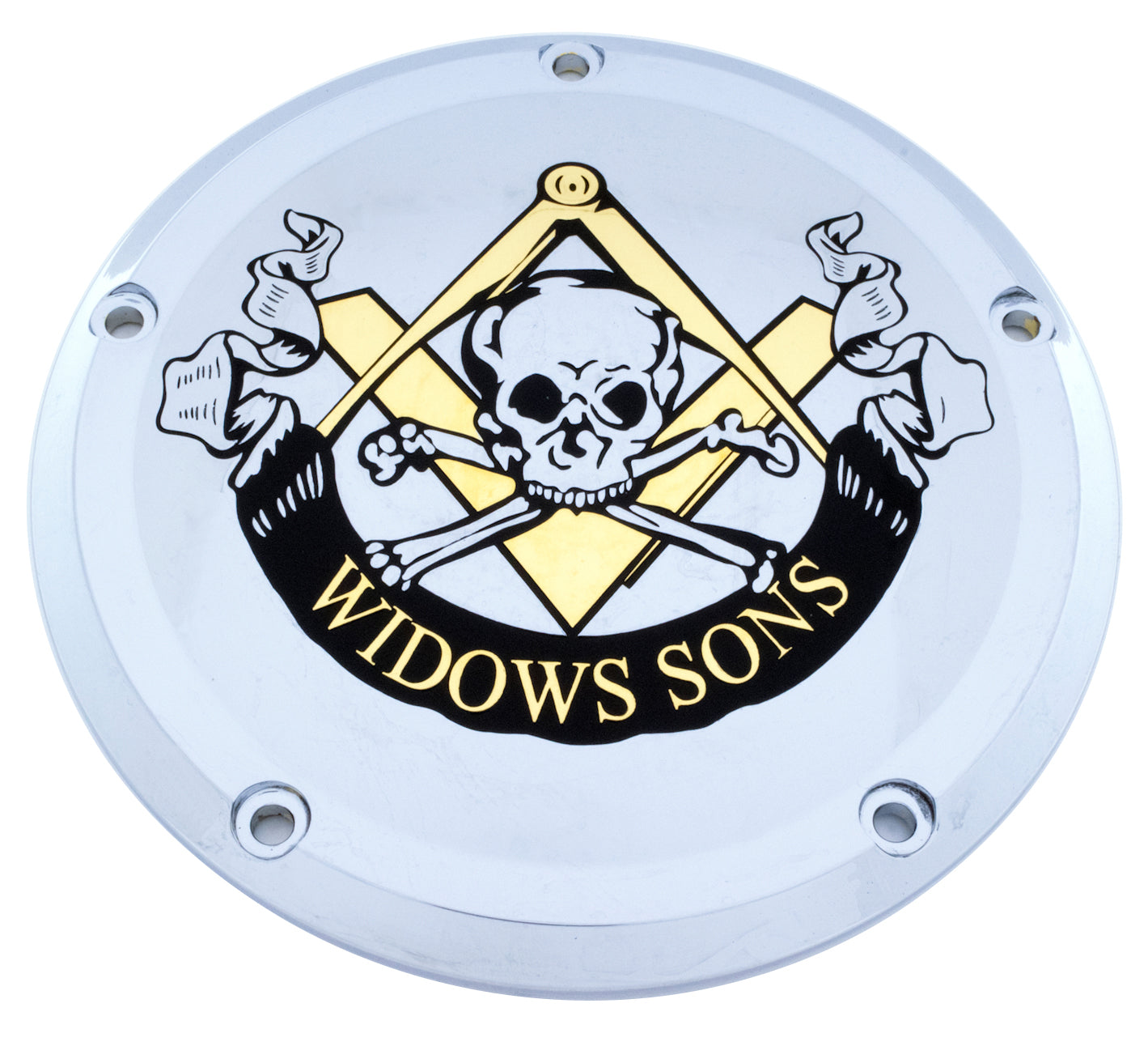 Widows Sons Skull, Square &amp; Compass Derby Cover, premium accessory for Harley