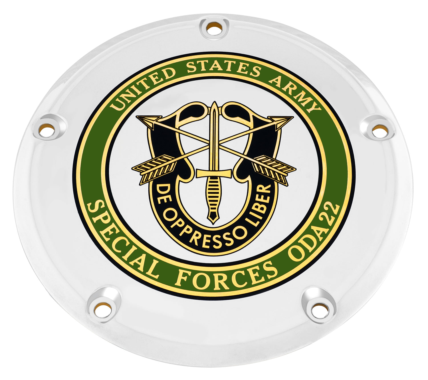 Special Forces - Gold Plated w/ Color Band TC Derby Cover, 7 ¼ inches in diameter