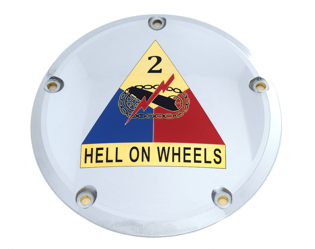 2nd Armor Hell on Wheels TC Derby Cover, 7 ¼ inches in diameter