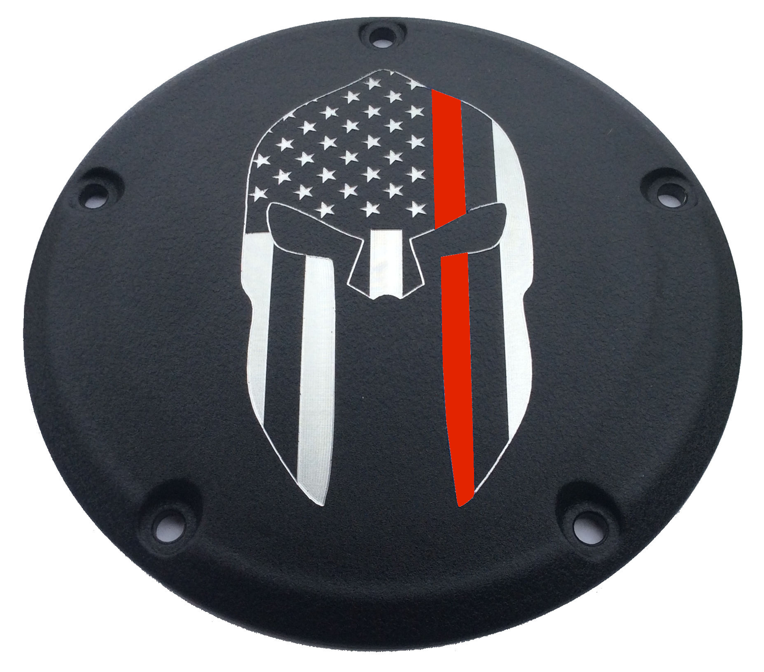 Spartan Red Line, Black Gloss Derby Cover, 7 ¾ inches diameter