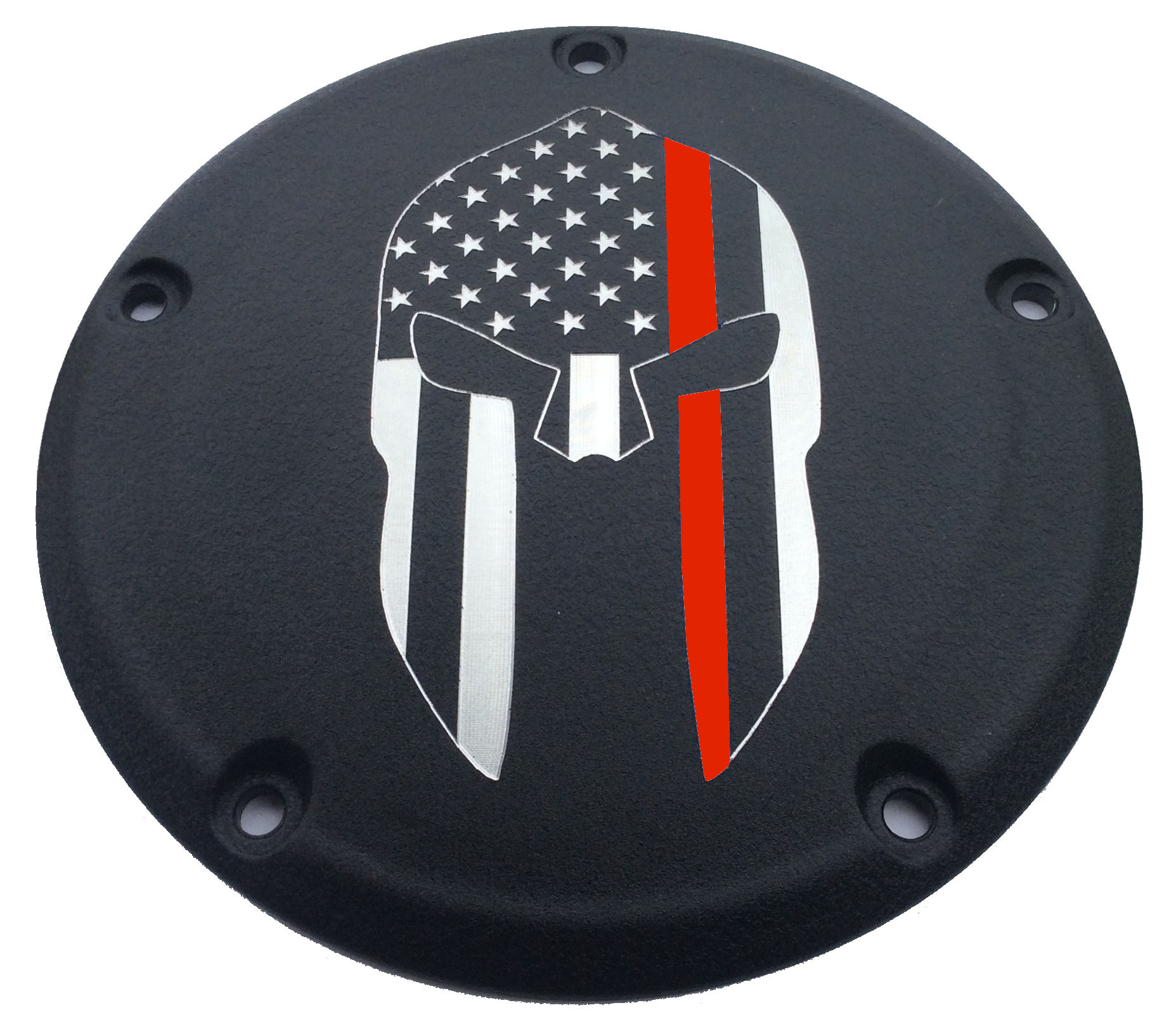 Spartan Red Line, Black Gloss Derby Cover, 7 ¾ inches diameter