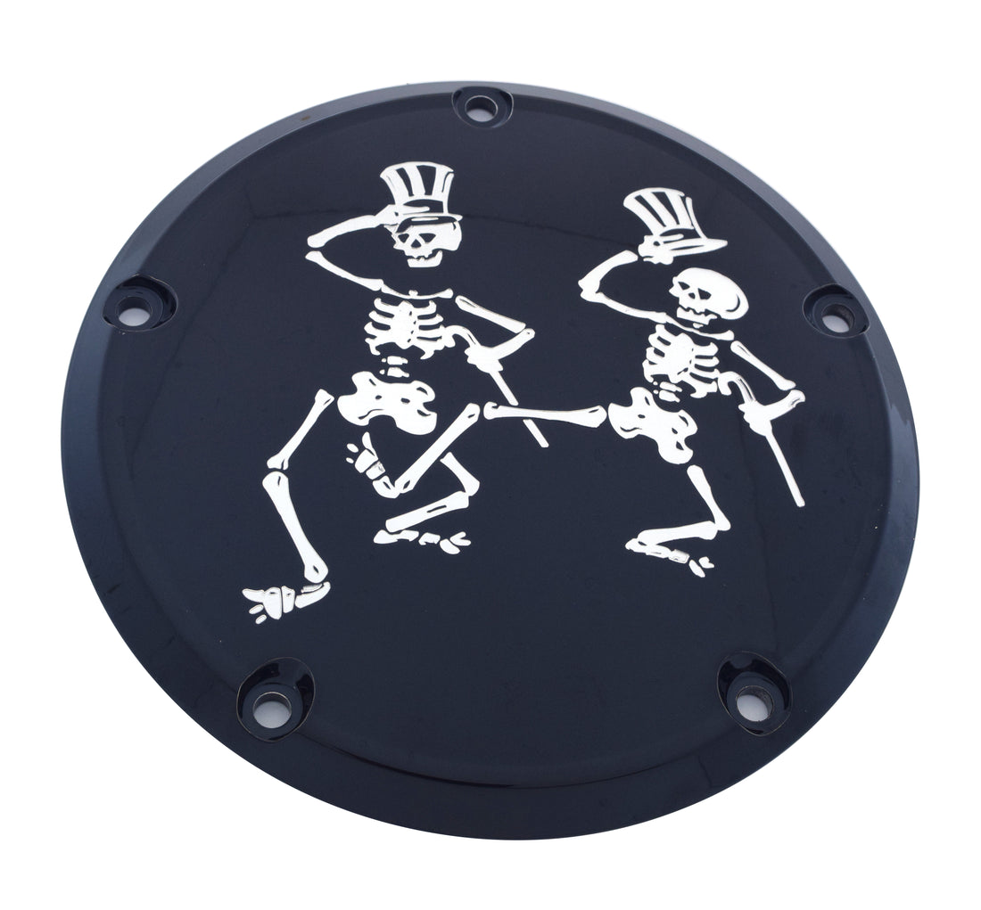 Dancing Skeletons - 7¼ inch Derby Cover, Black Contrast Cut