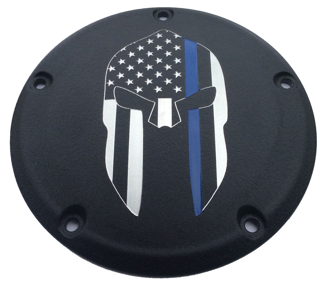 Spartan Blue Line Derby Cover, 2016 &amp; Later Touring, Black Gloss