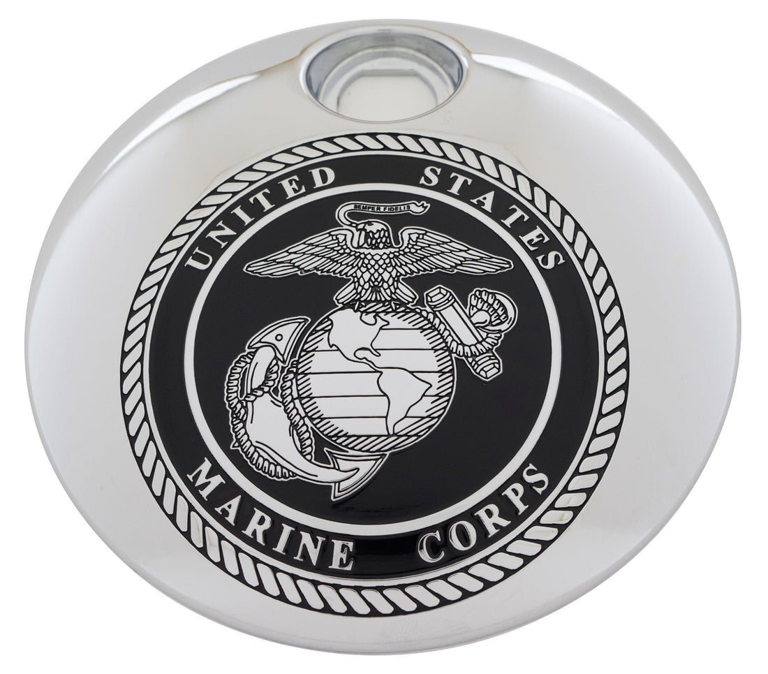Marines Seal, Black &amp; Chrome; 1992-2007 Fuel Door