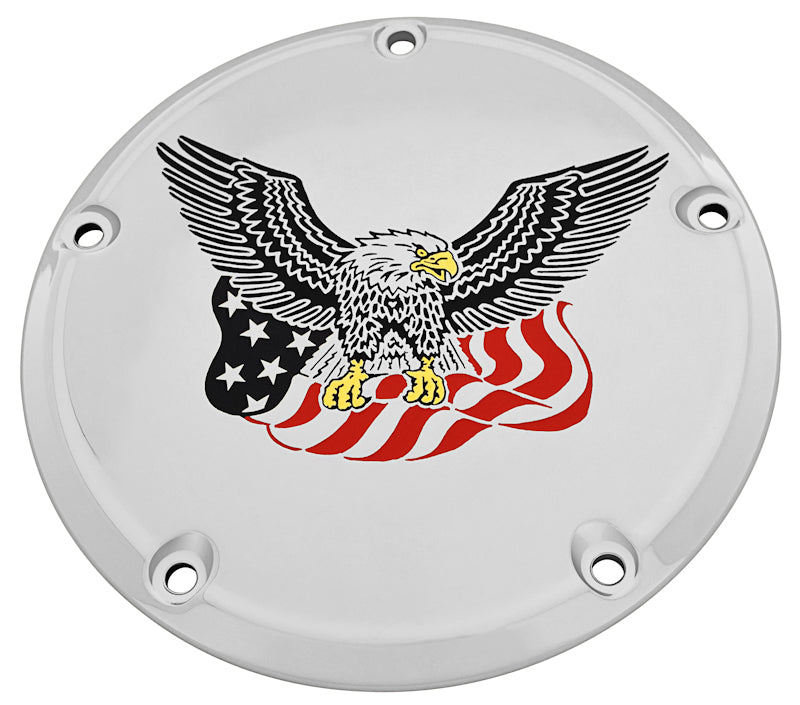 Eagle on American Flag TC Derby Cover, 7 ¼ inches in diameter