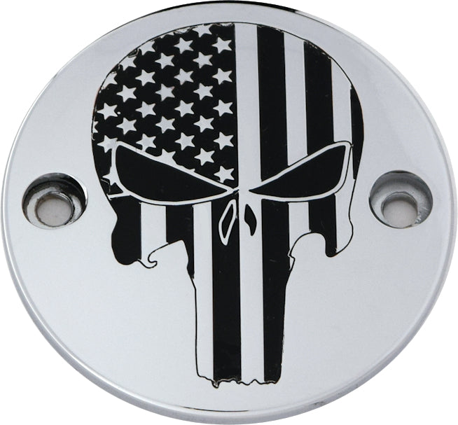 Black and Chrome Stars and Stripes Punisher M8 Timer Cover