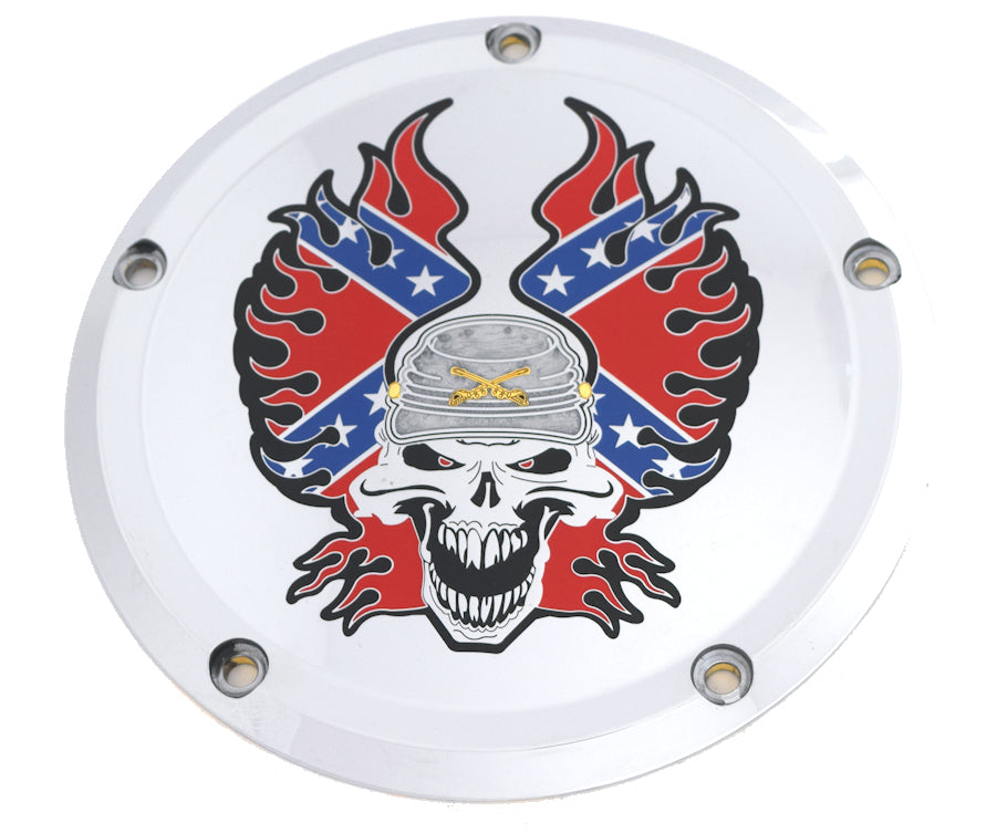 Rebel Skull TC Derby Cover, 7 ¼ inches in diameter