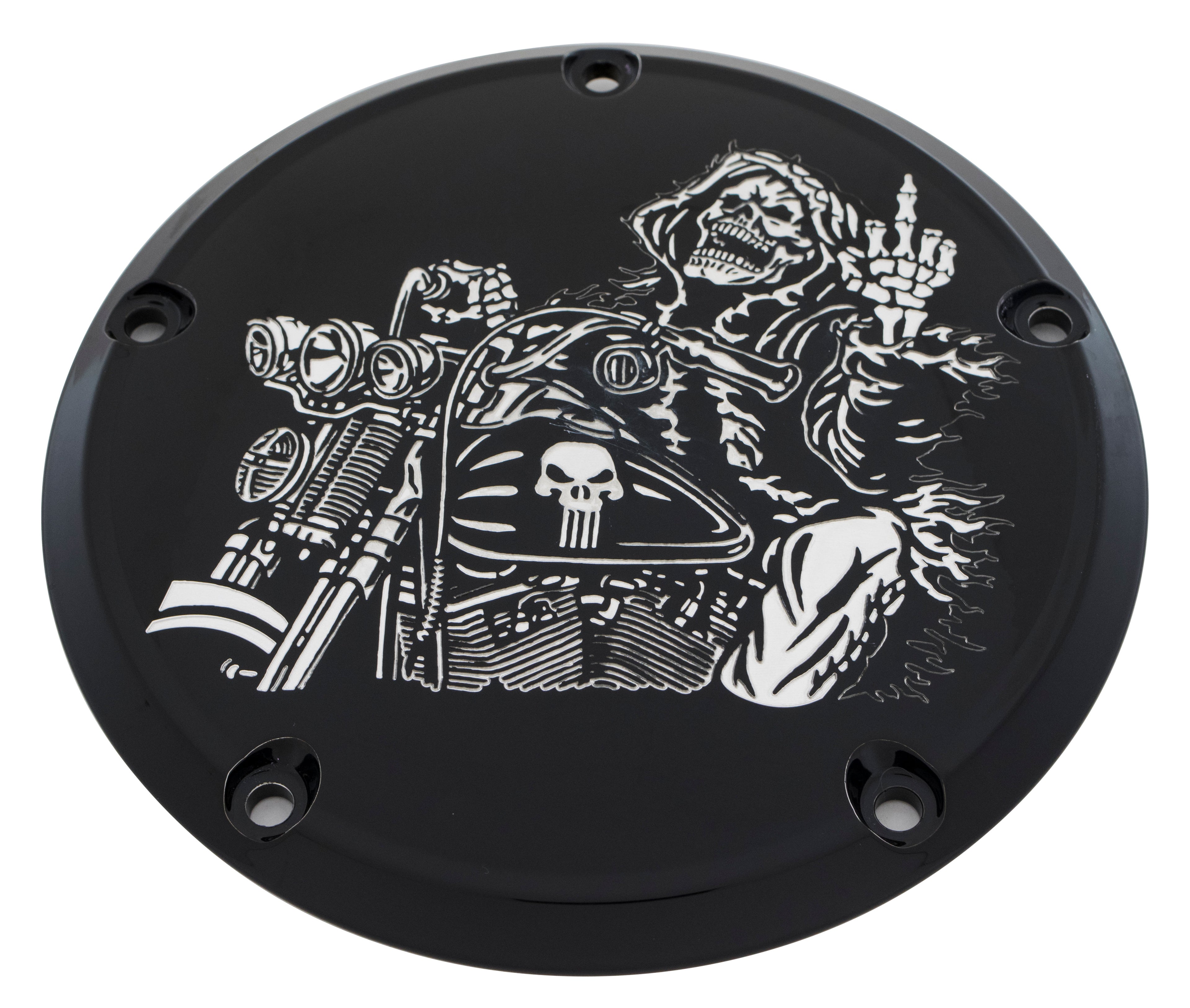 Skeleton Flipping - 7¼ inch Derby Cover Black