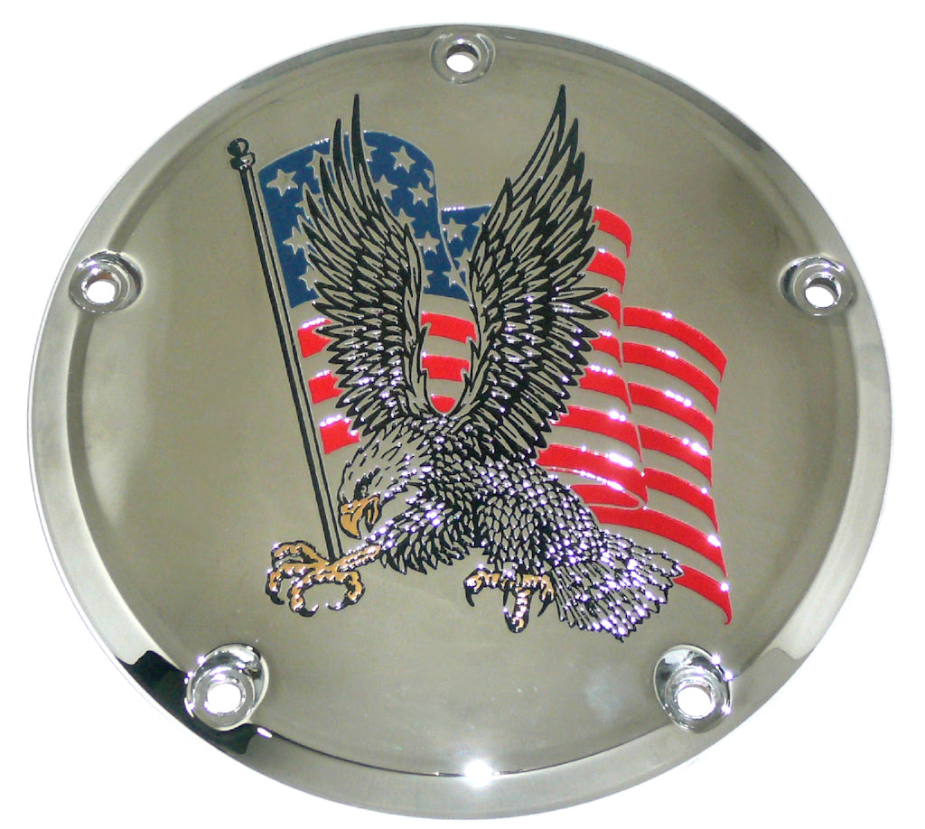 Eagle Over Flag TC Derby Cover, 7 ¼ inches in diameter