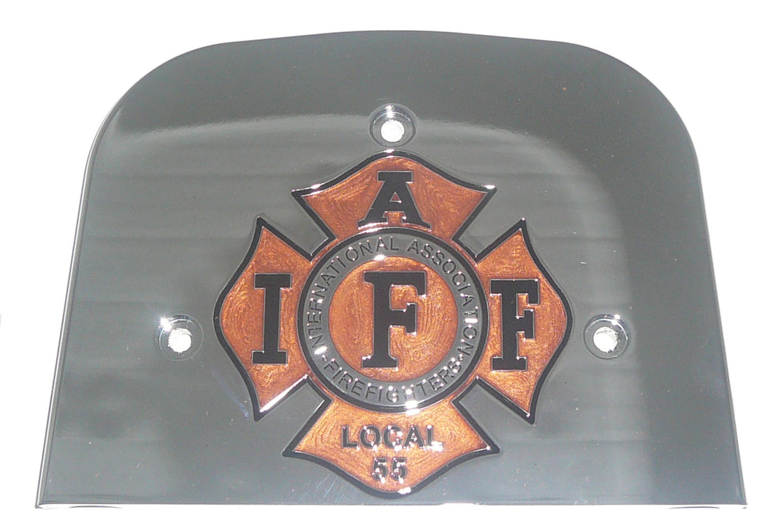 2-Color IAFF Maltese with Local No. - Backrest Plate