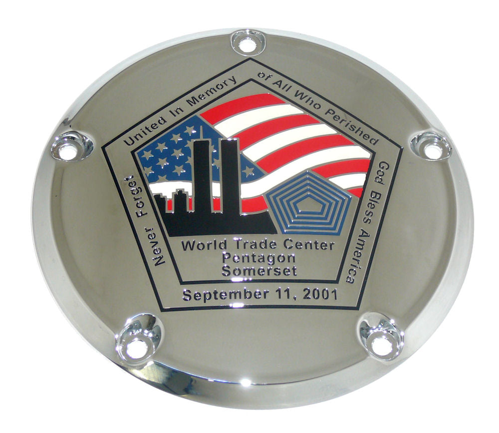 Never Forget - WTC, Pentagon, Somerset TC Derby Cover, 7 ¼ inches in diameter
