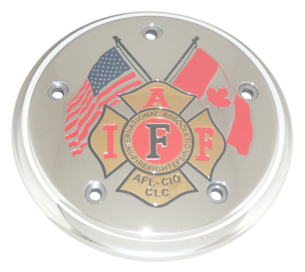 IAFF Twin Flags, Black Trim, TC Air Cleaner Cover